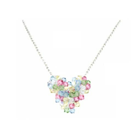 Necklace For Your Style Multicolor Crystal Heart Pendant Necklace