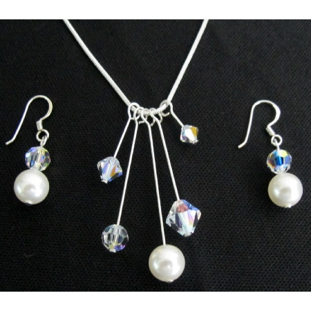 Mother's Gift On Her Special Day White Pearl AB Crystal Tinkerbell Set
