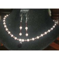 Genuine Swarovski Rosaline & Burgundy Pearls Necklace Set Handcrafted Custom Jewelry