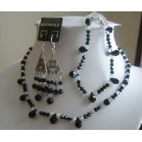 Authentic Jet Swarovski Crystals AB Crystals Necklace Set w/ Bracelet