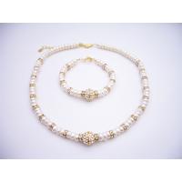 Choker & Bracelet FreshWater Pearls w/ Rondells Gold Plated & Gold Plated Pendant 