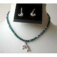 Dazzling Array of Genuine Emerald Crystals Elegant Necklace Set w/ Dolphin Cute Pendants Classic & Unique Designs  
