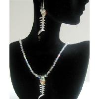 Genuine AB Crystals Swarovski AB Crystals Pendant Necklace Set Custom Handmade Jewelry : custom handcrafted jewelry handmade jewelry handcrafted jewelry custom jewelry