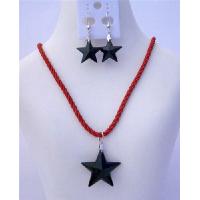 Star Pendant Swarovski Jet Crystals Necklace Set of Swarovski Jet Star 24mm Crystals   