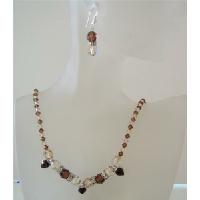 Smoked Topaz Crystals Ceylon Topaz Handcrafted Swarovski Crystals Jewelry Set