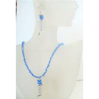 Swarovski AB Sapphire Crystals w/ Sapphire Crystals Pendant Necklace Set Custom Handmade Jewelry