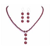 Sexy Siam Red Gorgeous Swarovski Siam Red Handmade Crystals Jewelry Set w/ Drop Down Jewelry Set 
