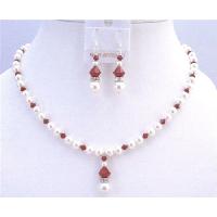 Inexpensive Jewelry Genuine Material Claret Crystals With White Pearls & Diamond Spacer