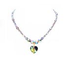 Vintage Vitrail Swarovski Crystals Necklace w/ Heart Necklace Handcrafted Custom Jewelry