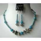 Classic Tribal Ethnic Turquoise Crystals Beads Necklace Set