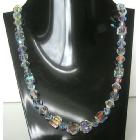 Handcrafted Swarovski AB Crystals Multi Sizes Shapes Necklace