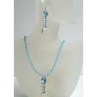 Aquamarine Swarovski AB Aquamarine Crystals Jewelry with Heart Fish Pendant Handmade & Sparkling Crystals