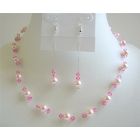 Sexy Pink Pearls Crystals Jewelry Set Swarovski Pearls & Crystals Necklace Set