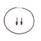Swarovski Siam Red & Jet Black Swarovski Crystals Necklace Jewelry Set