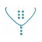 Handcrafted Emearald Crystals Necklace Swarovski Earrings Necklace Set