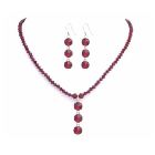 Sexy Siam Red Swarovski Handmade Red Crystals w/ Drop Down Jewelry Set