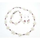 Crystals Swarovski Siam Red Crystals & Freshwater Pearls Jewelry