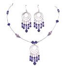 Purple Velvet & Violet Crystals Handcrafted Custom Jewelry Set