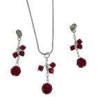Handcraft Your Jewelry Siam Red Crystals Dangling Jewelry Set