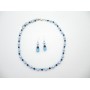 Genuine Swarovski Lite Aquamarine Crystal Light Blue & Night Blue Pearl Necklace Set