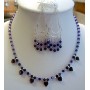 Genuine Austrian Swarovski Amethyst crystal Necklace Set Handcrafted Custom Jewelry