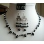 Gorgeous Authentic Jet Swarovski Crystals AB Crystals Necklace Set