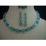 Necklace Set Handcrafted Custom Jewelry Genuine Swarovski Blue Acquamarine Indicolite Crystal