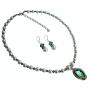 Handcrafted Erinite Crystals & White Pearl Necklace Set Genuine Swarovski Crystals Jewelry
