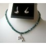 Dazzling Array of Genuine Emerald Crystals Elegant Necklace Set w/ Dolphin Cute Pendants Classic & Unique Designs 