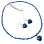 Sapphire BICONE Swarovski Crystal Heart Cute Pendants Necklace