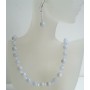 Swarovski AB Crystal And Blue Agate Beads Jewelry Handmade Necklace & Earrings
