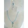 Aquamarine Swarovski AB Aquamarine Crystal Jewelry With Heart Fish Pendant Handmade Genuine & Sparkling Crystal