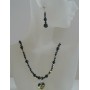 Swarovski Mystic Pearl & Swarovski AB Jet Crystal Handmade Custom Jewelry Necklace Set