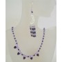 Swarovski Crystal Voilet And Purple Genuine Crystal w/ Bali Silver Heart Pendant Necklace Set