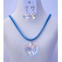 AB Crystals Heart Pendant Jewelry Set 28mm AB Heart Pendant & Earrings