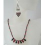 Handcrafted Swarovski Tear Drop Jet Siam Red Crystal Necklace Earrings