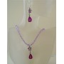 Violet Swarovski Jewelry Set Crystals Necklace Set w/ Pendant