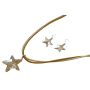 Golden Shadow Crystals Star Pendant Swarovski Earrings Jewelry Set