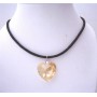 Swarovski Golden Shadow Crystals Heart 22mm Pendant Chord Necklace