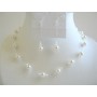 White Pearls Clear Crystals Jewelry Swarovski Pearls Crystals Necklace