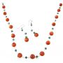 Red Cat Eye Jewelry Set w/ Turmarine Crystals Swarovski Necklace Set