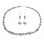 Powder Green Pearls w/ Turmarine Swarovski Crystals Custom Jewelry Set