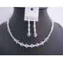 Swarovski Clear Crystal Bridal Birdemaides Jewelry Set Custom Necklace