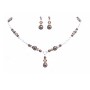 Brown Pearls Lite Smoked Topaz Jewelry Set Drop Down Necklace Set