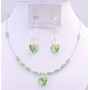 Valentine Jewelry Swarovski Peridot Crystals Heart Pendant Earrings