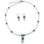 Exclusive Clear Crystals & Tahitian Swarovski Pearls Necklace Set