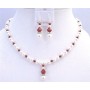 Inexpensive Jewelry Claret Crystals w/ White Pearls & Diamond Spacer