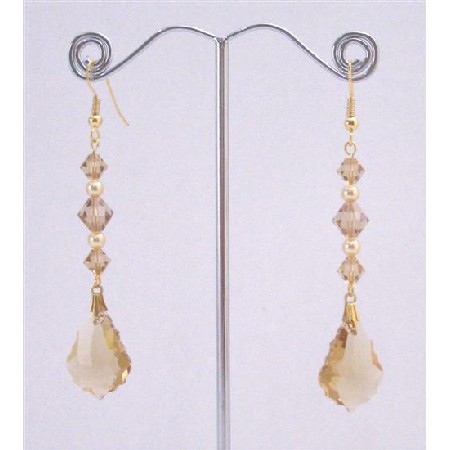 Lite Colorado Baroque Gold Pearl in Gold Hook Earrings