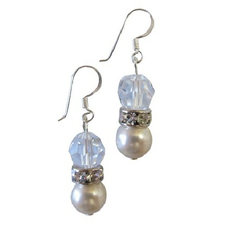 Captivate Jewelry AB Crystals Ivory Pearls Bridesmaid Earring