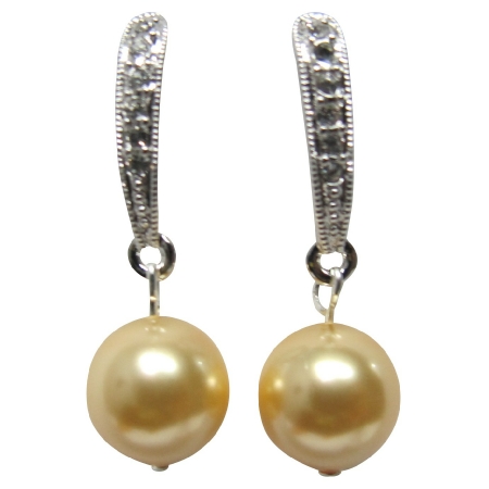Modern Styling Earrings Yellow Pearl Gifts For Holiday